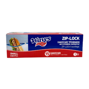 Waves σακούλες τροφίμων zip-lock 1L 15τμχ.