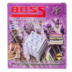 Boss απωθητικό σκόρου σε χαρτάκια με γερανιόλη και άρωμα λεβάντας 20τμχ.